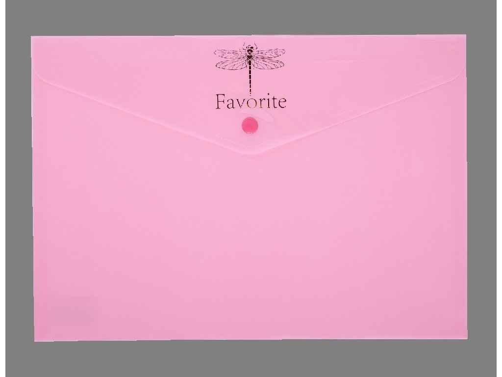 Папка-конверт на кнопці FAVOURITE, PASTEL, А4, рожева BM.3953-10 ТМ BUROMAX BP, фото 1