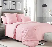 Полуторное однотонное постельное белье бязь Голд хлопок Розовый однотон 150 х 215 см