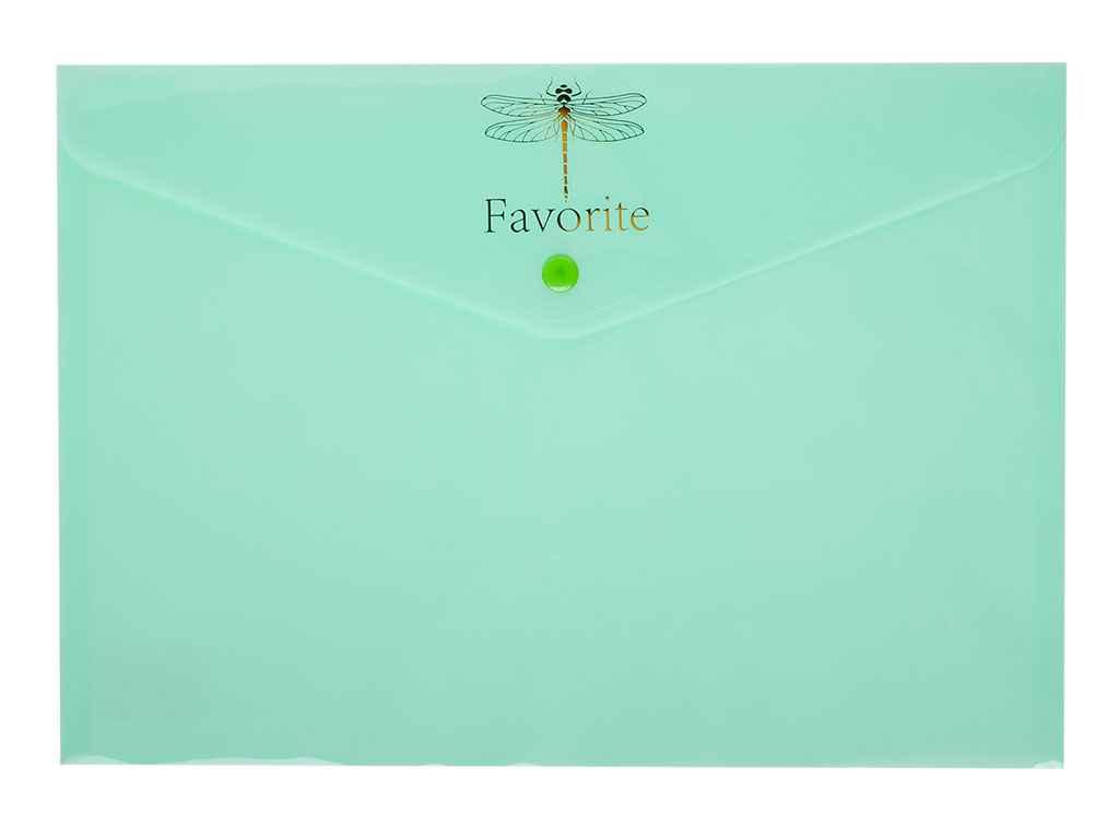 Папка-конверт на кнопці FAVOURITE, PASTEL, А4, мятна BM.3953-38 ТМ BUROMAX BP, фото 1