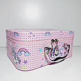 Набір боксів для косметики 3 шт. рожевий із єдинорогом, фото 4