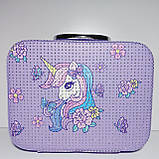 Набір боксів для косметики 3 шт. бузковий з єдиноргом, фото 3