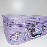 Набір боксів для косметики 3 шт. бузковий з єдиноргом, фото 4