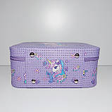 Набір боксів для косметики 3 шт. бузковий з єдиноргом, фото 5