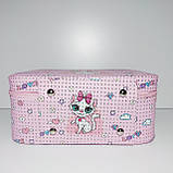 Набір боксів для косметики 3 шт. рожевий із кішечкою, фото 5