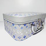 Набір боксів для косметики 3 шт. сірий із принтом, фото 4