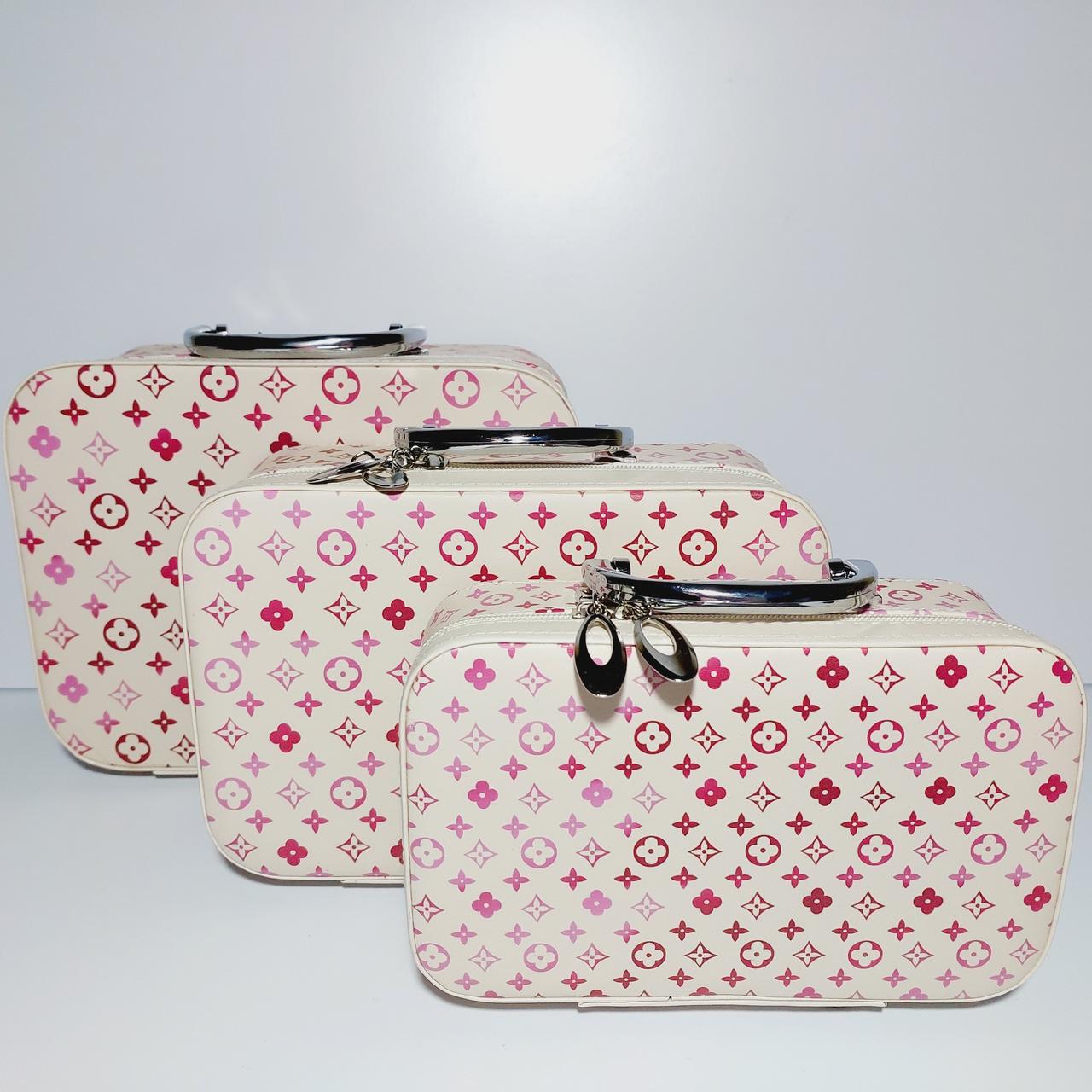 Набір боксів для косметики 3 шт. бежевий, фото 1