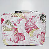 Набір боксів для косметики 3 шт. рожевий принт квіти, фото 3