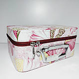 Набір боксів для косметики 3 шт. рожевий принт квіти, фото 4