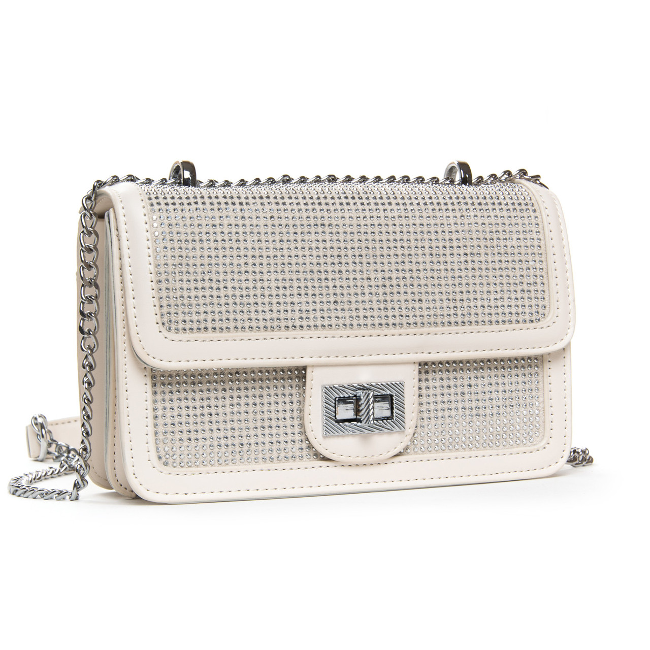 Сумка клатч Жіноча на ланцюжку віск-шкіра FASHION 22 20221 beige