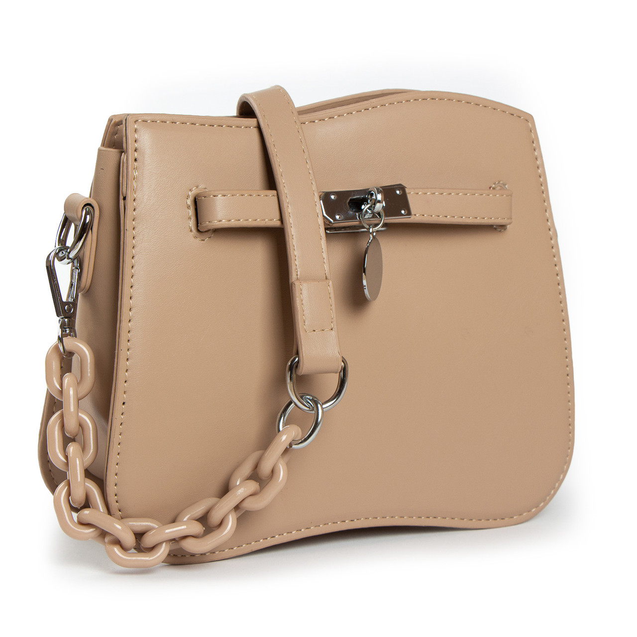 Сумка маленька Жіноча на ланцюжку віск-шкіра FASHION 22 F026 khaki, фото 1