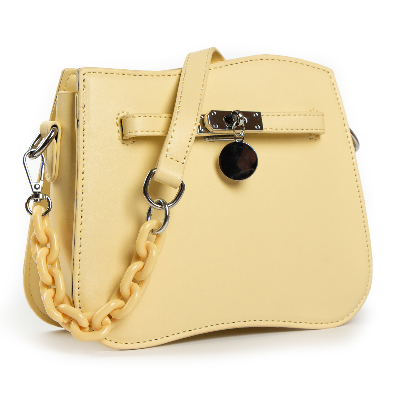 Сумочка клатч Жіноча на блискавці віск-шкіра FASHION 22 F026 yellow