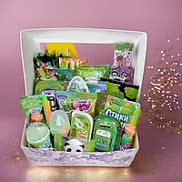 Сладкий бокс на день рождения, Коробка с конфетами зеленая, Набор со сладостями для ребенка