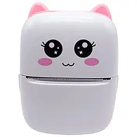 Портативный термопринтер Bambi Cat Mini printer Розовый OM227