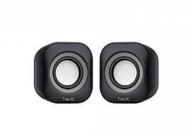 Колонки 75dB 3W*USB 2.0 AUX3.5мм дротові чорні HAVIT