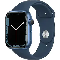 Смарт-годинник Apple Watch Series 7 45mm Blue Aluminum Case with Blue Sport Band (MKN83)