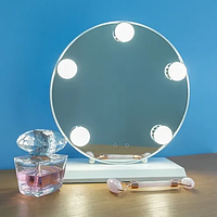 Профессиональное настольное зеркало для макияжа на ножке с подсветкой