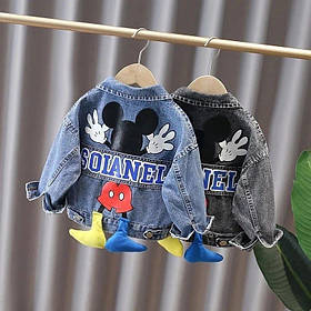 Дитяча джинсівка для хлопчика та дівчинки куртка джинсова з Міккі Маусом блакитна 110