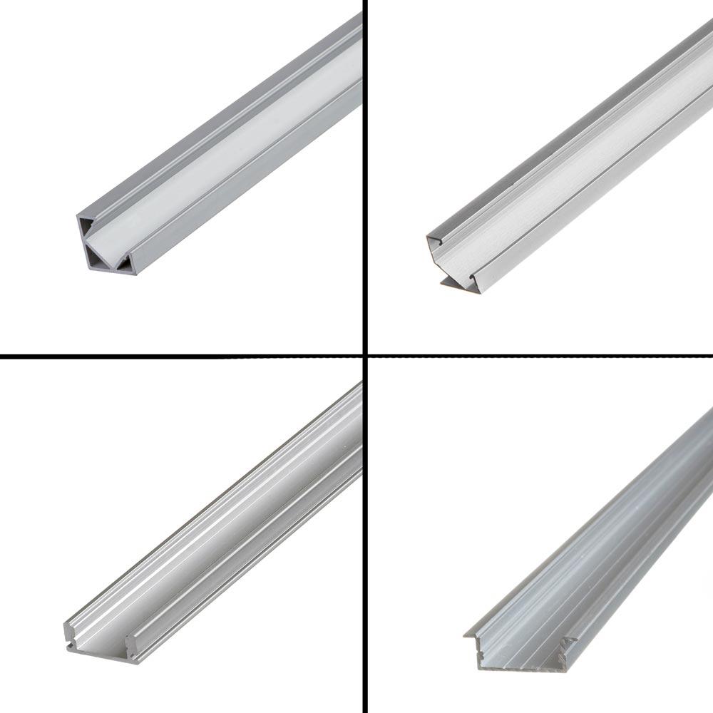 Врізний світлодіодний профіль 1 м ПФ-16 напівматовий розсіювач (комплект), фото 1