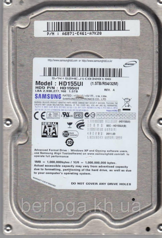 Жорсткий диск Samsung R54 32M 1.5TB (HD155UI) Rev A