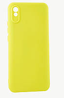 Чохол Silicone Case Box для Xiaomi Redmi 9a бампер з мікрофіброю жовтий