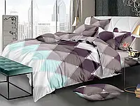 Красивое полуторное постельное белье с геометрическим принтом 150*220 из Бязи Gold Черешенка