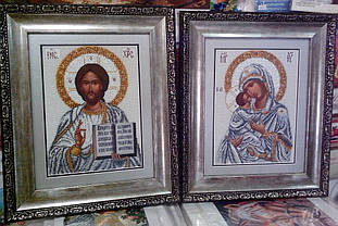 Ікона вишита бісером Ісус 2