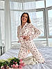 Комплект домашній костюм сорочка і штани Christel 129 шовк Армані принт сердечки молочний S, фото 5