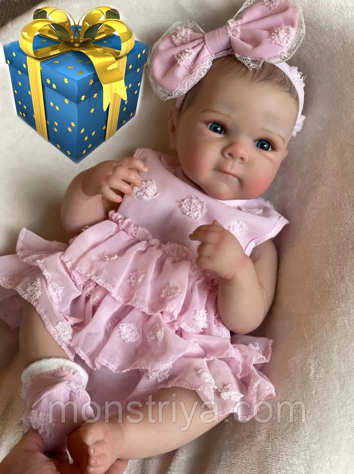 Лялька-реборн Дівчинка повністю вініл-силіконова + ПОДАРУНОКОВА УПАКОВКА
