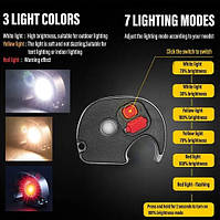 Багатофункціональний ліхтарик W5132 (діод COB, Li-Ion акумулятор, магніт, карабін, відкривалка, ЗУ Type-C), фото 8