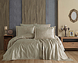 Покривало з прострочкою 240х260 на двоспалку євро розмір, комплекти покривала та наволочки елегантне Сірий, фото 6