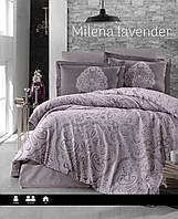 Постельное белье сатин люкс Issi Home Milena lavender евро размер