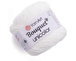 Нитки пряжа для в"язання бавовняна BOUQUET UNIKOLOR YarnArt Ярнарт Букет Униколор № 3201 - білий