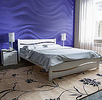 Кровать из массива сосны двуспальная Альва, 180х190, серый, брусовые ламели