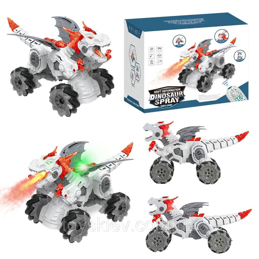 66193 Дракон на колесах, їздить, світло, звук, випускає пару, на батарейках, у коробці, фото 1