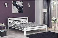 Двуспальная кровать Марлин в стиле минимализм, массив сосны, Белый ,180х190