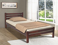 Дерев'яне односпальне ліжко для дитини Марлін, масив сосни,Горіх темний ,90х190