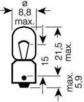 Лампа накаливания T4W 12V 4W, арт.: 3893-02B, Пр-во: Osram