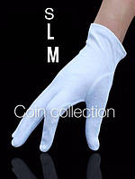 Білі нумізматичні рукавиці, розмір S M L