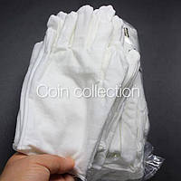 Білі нумізматичні рукавиці ОПТ 12 пар упаковка (S М)