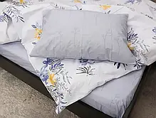 Сімейний двоколірний комплект бавовняної постільної білизни з Бязі Gold з квітковим малюнком Черешенька TM, фото 5