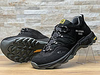 Чоловічі шкіряні кросівки Salomon Contagrip Black