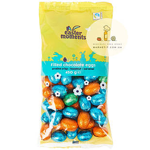 Шоколадні яйця Easter Moments Chocolate eggs, асорти начинок 450 г.