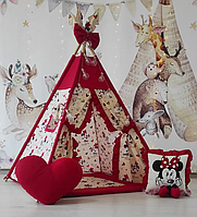 Детский домик палатка для детей Микки Маус Полный комплект | Детская игровая палатка для дома