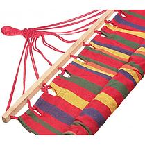 Гамак мексиканський з планкою 180*80 см, Кольоровий тканинний гамак, Підвісний одномісний гамак з планкою, фото 4