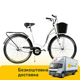 Велосипед міський 28" дюймів (рамам 20", кошик, багажник, зібраний 75%) Corso Fortuna FR-28637 Білий