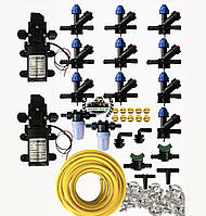 Комплект (набор) для самодельного опрыскивателя + шланг. Запчасти к самодельному опрыскивателю. Насос 12В.
