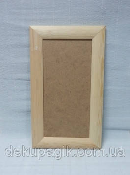 Рамка дерев'яна Прямокутна, сосна, 17х34см, фото 1