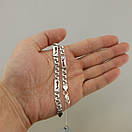 Срібний чоловічий браслет. Бісмарк зі вставкою. Чорнене срібло 925.19 см, фото 3