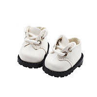 Черевики для ляльки лакові (трохи з клеєм) 3.8*2.3 см Білі