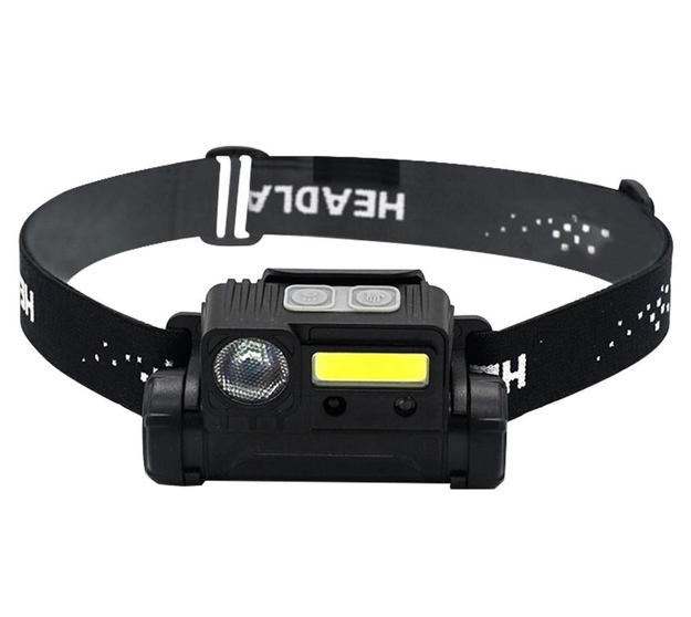 Налобний ліхтар "Multifunctional Headlamp" XPE+COB / Type-C USB / Чорний